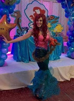 Princess Bridgette is a classically trained opera singer, actress, and musical theater stage entertainer, liovely Little Mermaid performer for children's birthday parties