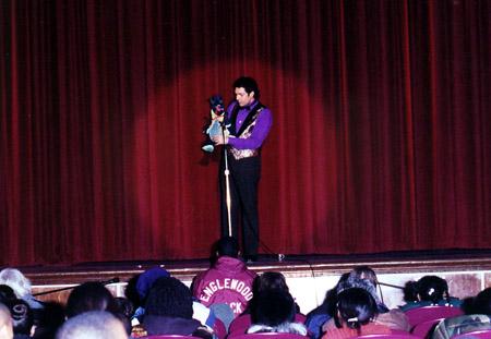 Jon- professional stage performer, ventriloquist, and variety entertainer, performs comedy variety show including comical magic show, juggling, balloon sculptures, audience paritcipation, and large puppet
