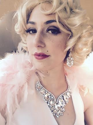 Actress singer Kerry Ann poses as Marilyn Monroe, celebrity impersonatore singing telegram with souvenirs, autograph photo, Marilyn M show includes singing several Marilyn songs and short roast of recipient basedonpersoanl information