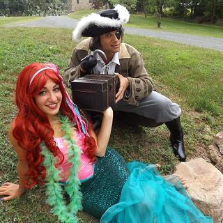 Little Mermaid or Princess & Pirate perform Pirate and Princess show for birthday parties in New Jersey, Princess & Pirate shows great for combo birthday boy and girl parties