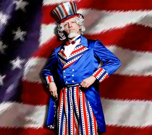 Uncle Sam Variety Entertainer, Juggler, Stilt Walker, for 4th of July holiday parties and events and holiday 4th of July picnics, festival, parades, grand openings, promotions, corporate events, stage performances, Uncle Sam Stilt Walker in New Jersey