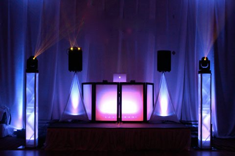 Special effects projection lighting for corporate events, wedding receptions, Sweet 16s, Bat Mitzvahs, Bar Mitzvahs