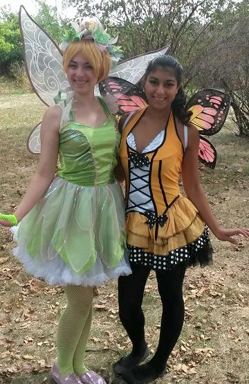 Princess Jennifer & Princess Loren- professional actresses and singers pose in Fairy Princess duet fairies show, Tinkerbelle Fairy 7 Butterfly Fairy