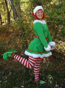 Xmas Elf Kate- professional actress, singer, and children's entertainer, Xmas Elf show includes interactive gamesm, Xmas puppet, make-a-wish magical Elf dust, a Christmas story, caroling, magic show, balloons art and stickers
