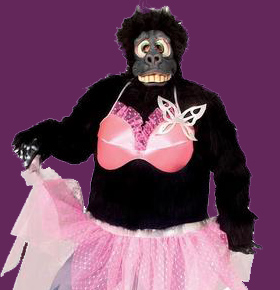 Gorilla Gram Singing Telegram Greeting, comedy gorilla gram greeting for any occasion, Gorilla greetings for Valentines Day, Valentine Singing Telegrams, birthday telegram        (click on photo for more Singing Telegram characters)